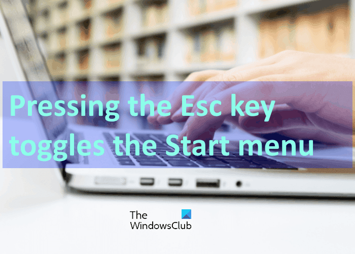 Esc 키를 누르면 시작 메뉴 전환