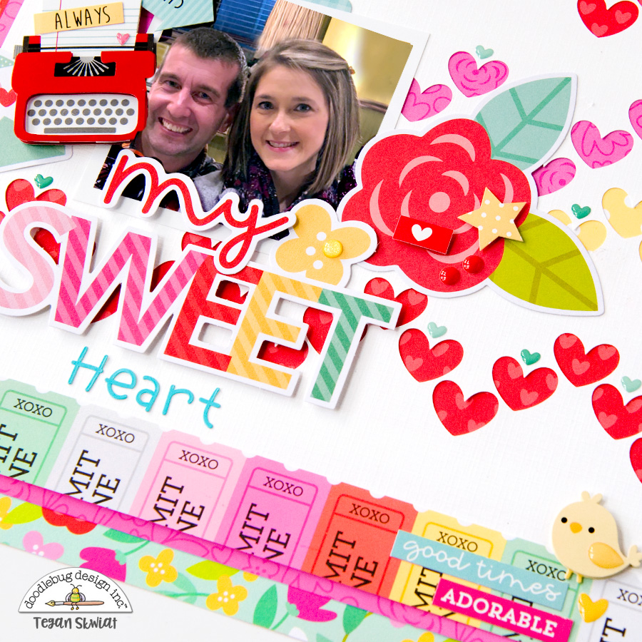 Doodlebug Design Inc Blog: LOVE NOTES SCRAPBOOK LAYOUT | with Tegan