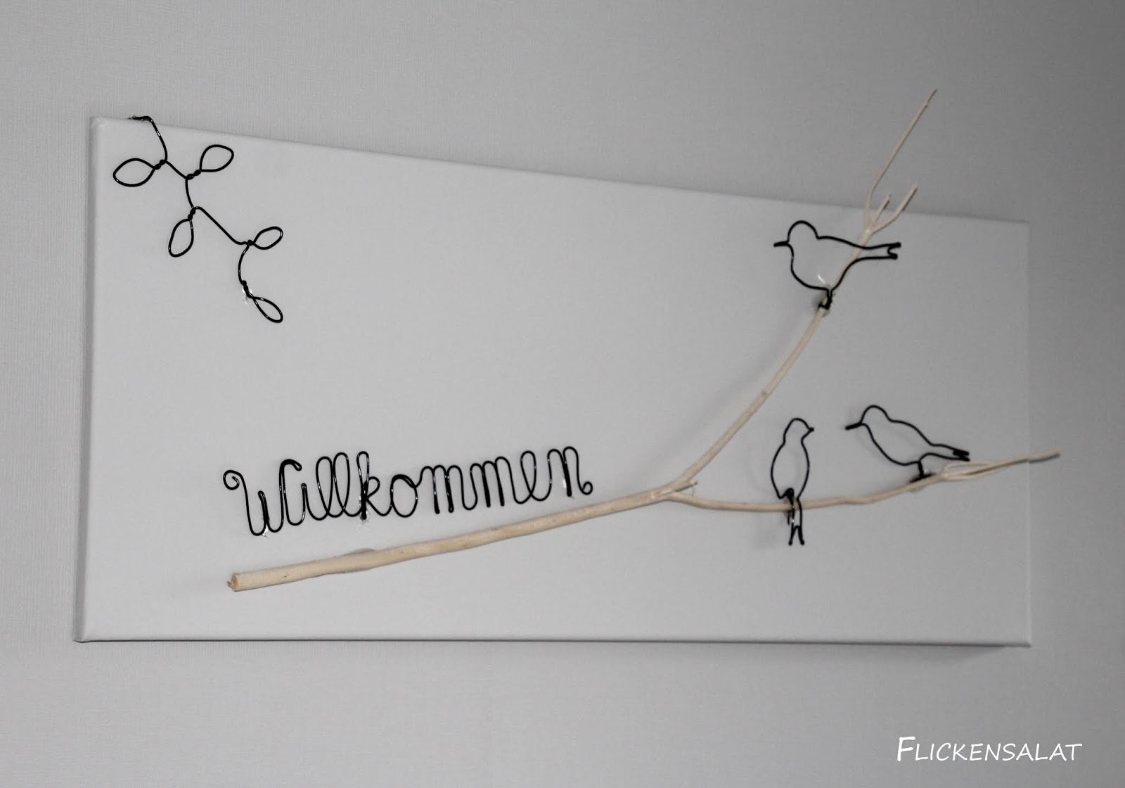 Flickensalat Neue Wandbilder Mit Leinwand Draht Und Holzschrift