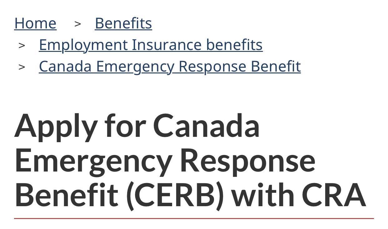 Canada Emergency Response Benefit or CERB, how to apply?