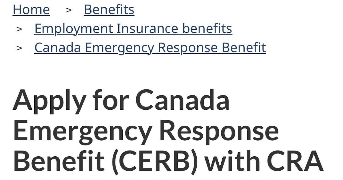 Canada Emergency Response Benefit or CERB, how to apply?