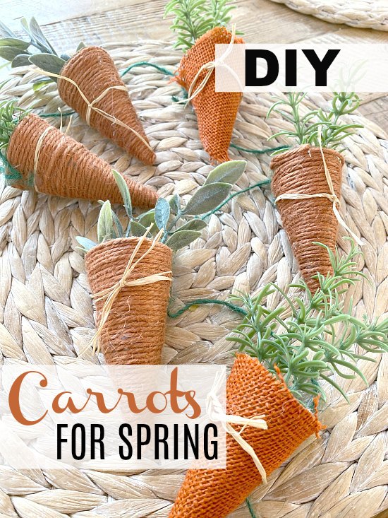 DIY Jute Carrots for Spring Decorating