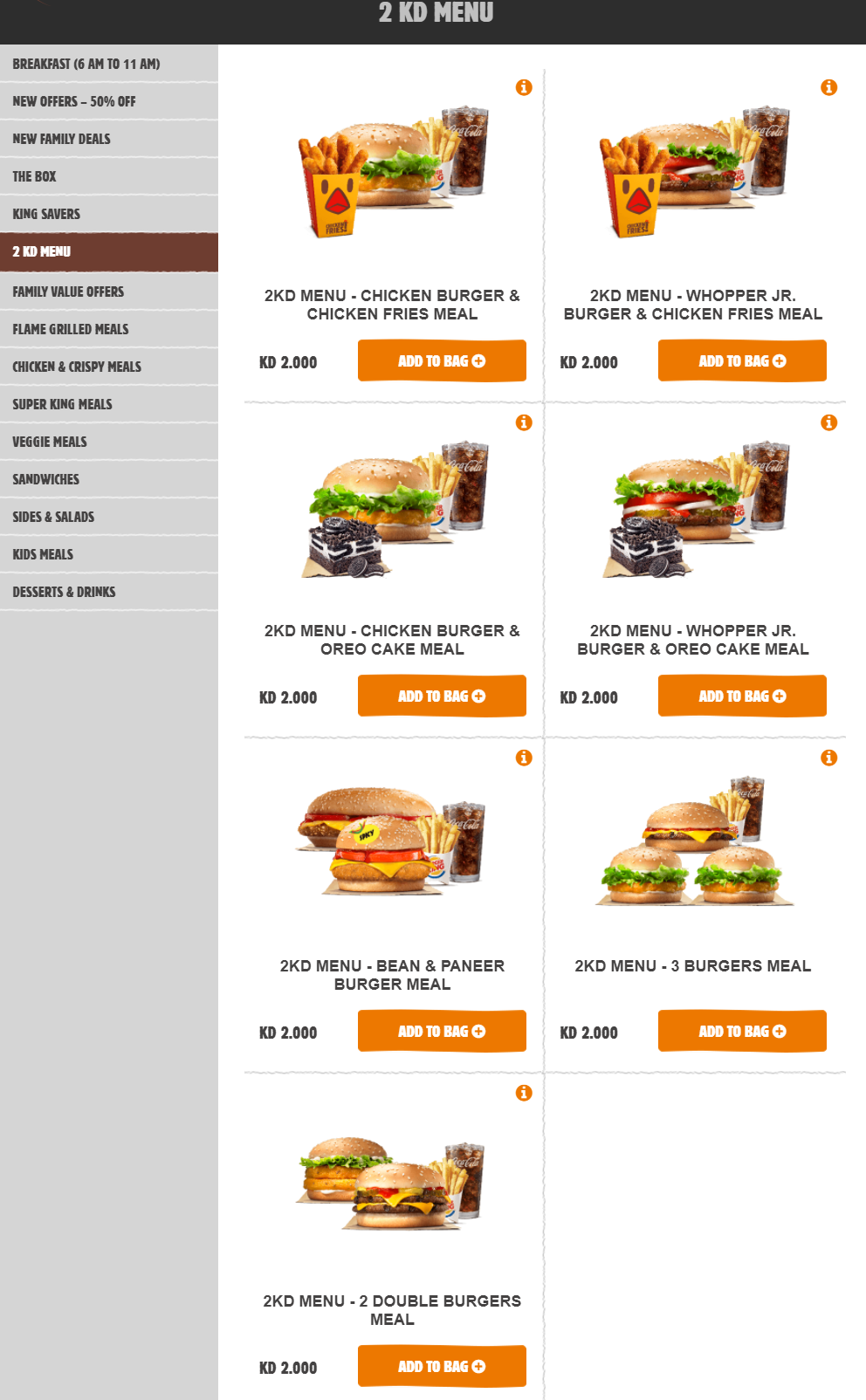 Burger King Kuwait Menu / Delivery Phone Number / Order Online Kuwait