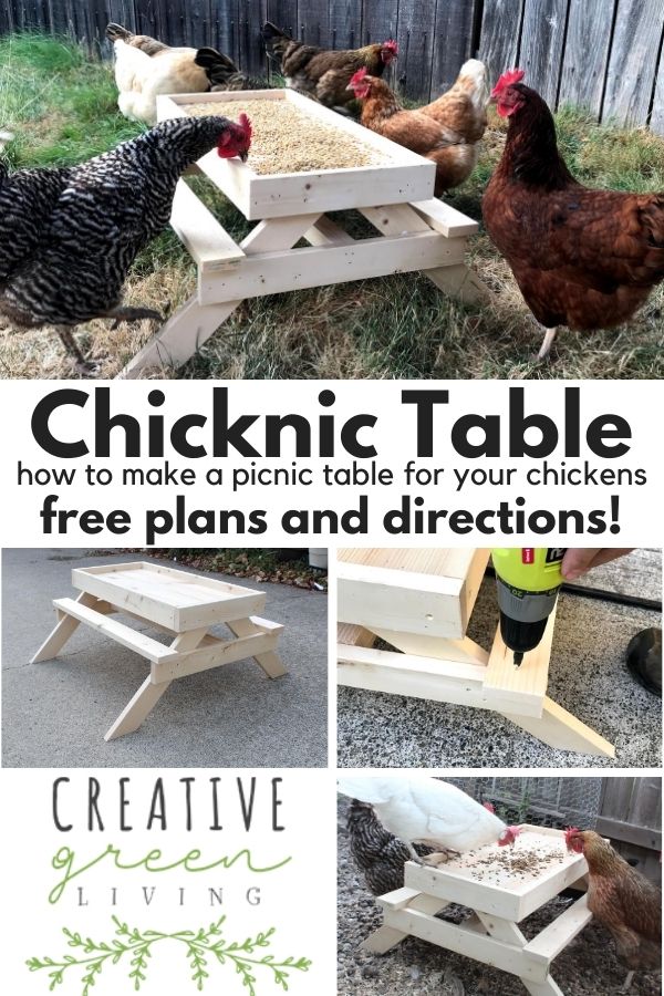How to make a DIY "Chicknic Table" Plans and stepby step directions to make a picnic table
