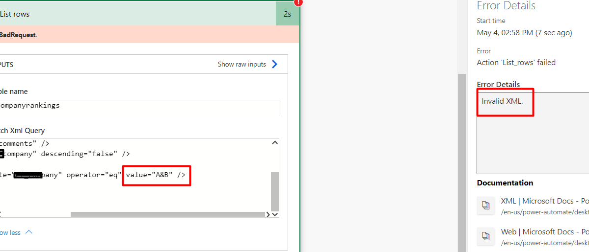 Invalid XML For List Rows In Cloud Flow invalid-xml-for-list-rows-in-cloud-flow