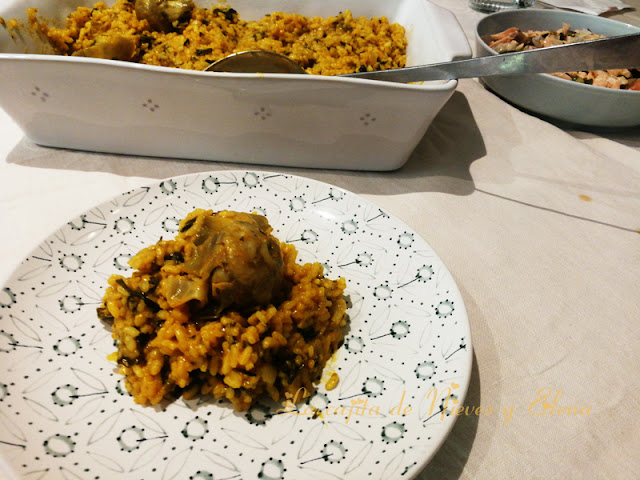 Arroz con alcachofas y espinacas en Thermomix