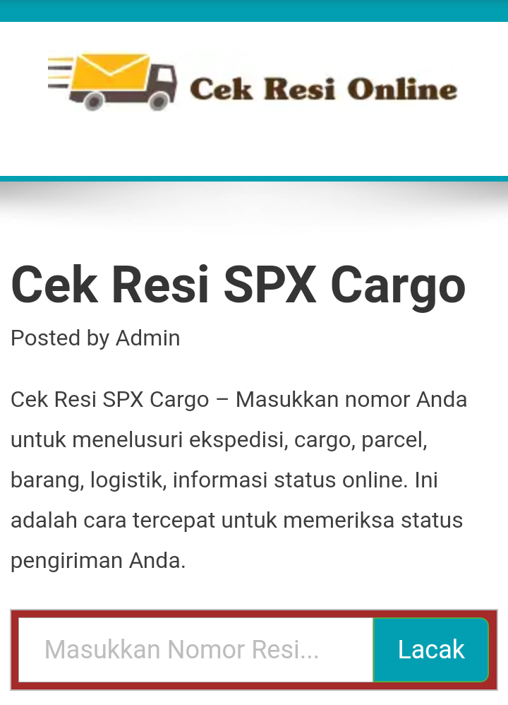 Cara Cek Resi Spx