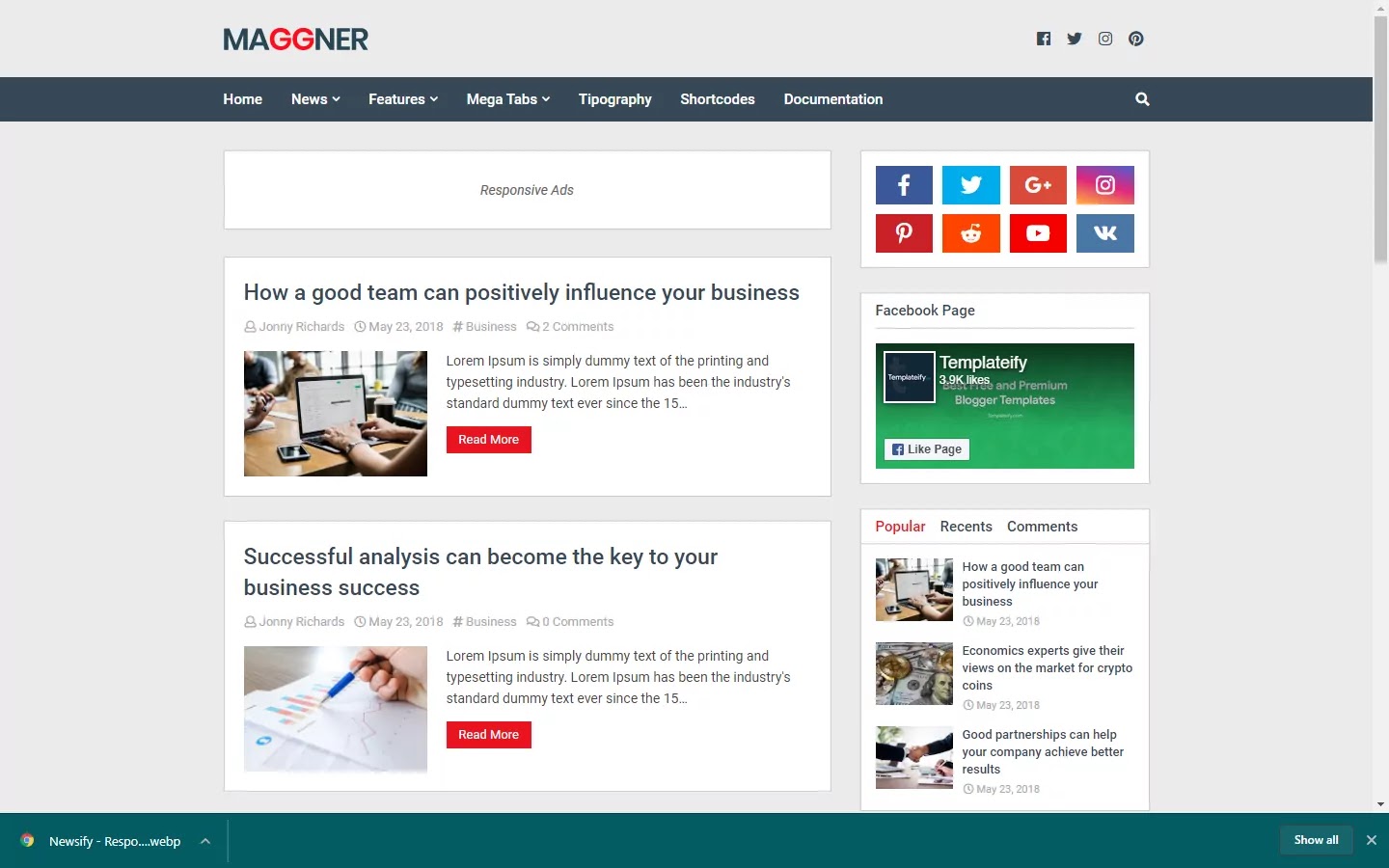 200+ Professional Blogger Templates - Amp, SEO Friendly, Responsive, and Fast Loading Template in 2022 New Maggner - Responsive Blogger Template