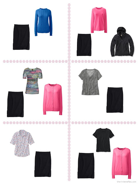 Six ways to style a black skirt from a "Whatever's Clean" wardrobe Six ways to style a black skirt from a "Whatever's Clean" wardrobe