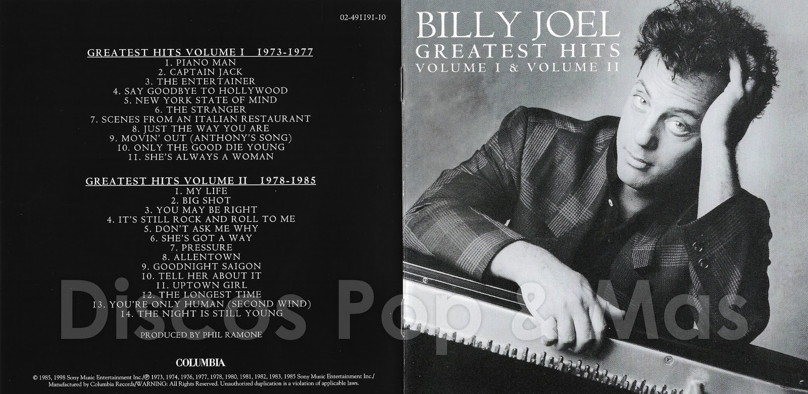 Discos Pop & Mas Billy Joel Greatest Hits Volume I & Volume II