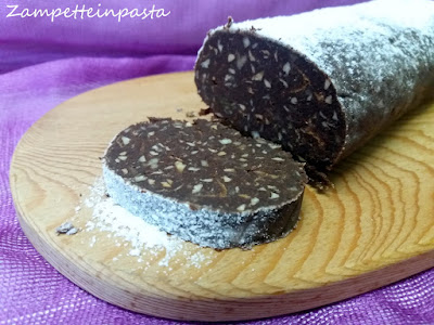 Salame di cioccolato senza uova e burro-Come riciclare il panettone