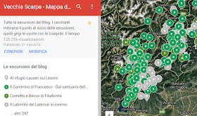 Mappa escursioni del blog