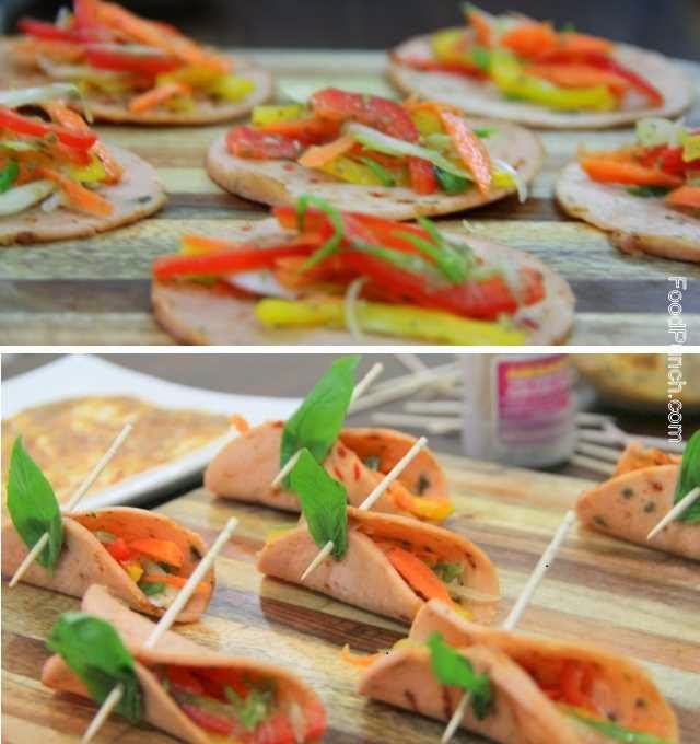 Chicken salami with julienned salad Saladdishes