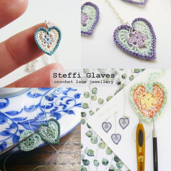 Micro Crochet Jewelry and Tutorials by SteffiGlaves / The Beading Gem
