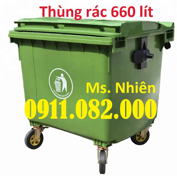 Chuyen cung cap thung rac 120 lit 240 lit nhua HDPE Composite gia re thung rac gia re tai tien gia