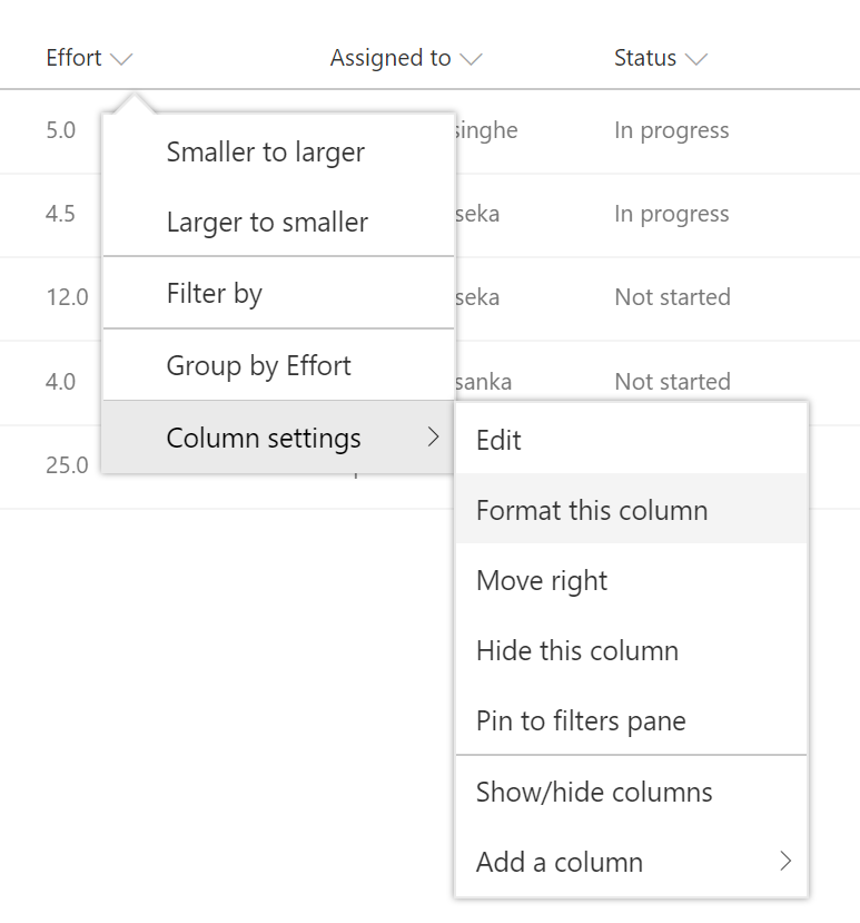 Prabath's Blog Column formatting in SharePoint Online