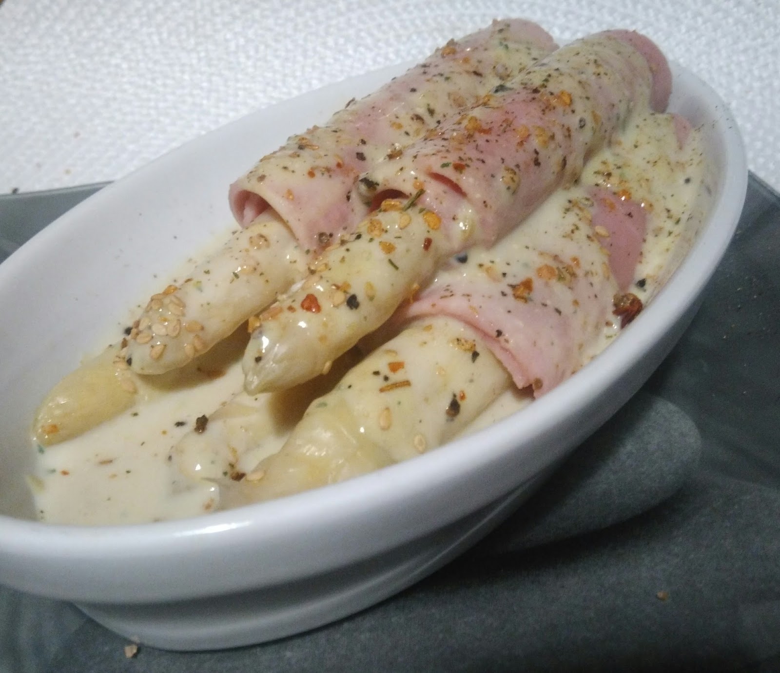 Asperges jambon gratinées