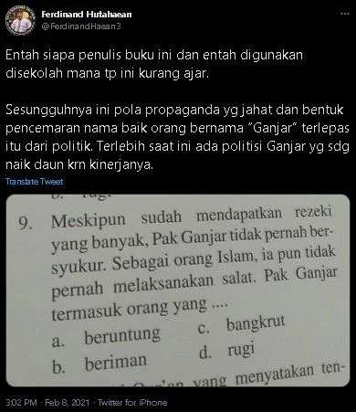 Geger-Beredar-Foto-Soal-Ujian-Sebut-Ganjar-Orang-Islam-Tapi-Tak-Pernah-Salat