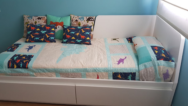 tutorial colcha patchwork dinosaurios