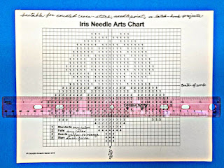 Iris needle arts chart with ruler
