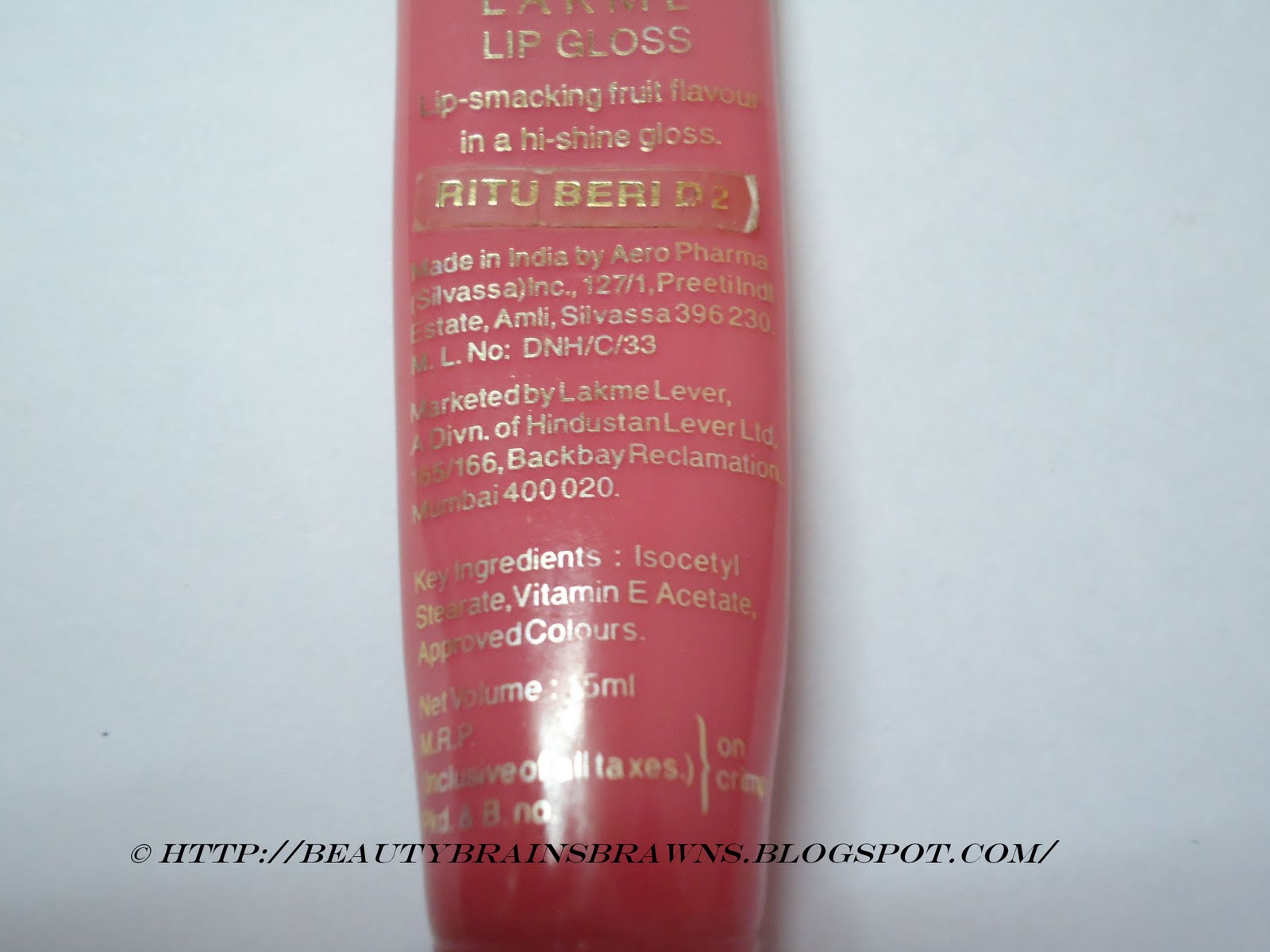 Lakmé Lip Gloss Ritu Beri D2 Review BEAUTY, BRAINS AND BRAWNS