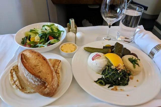 A dish from Emirates Business Class menu