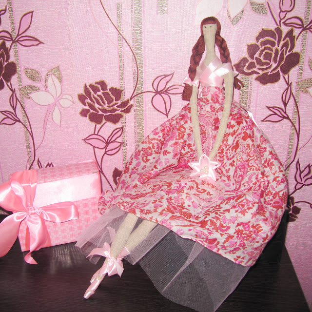 Текстильная кукла тильда Матильда в подарок на день рождения.