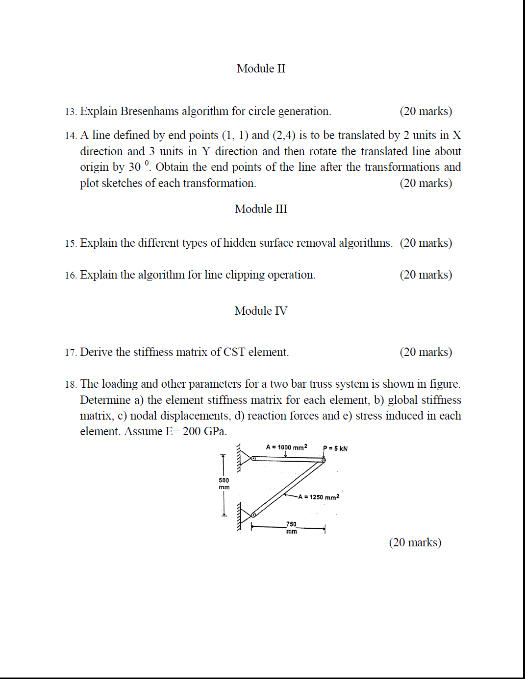 Kerala University B Tech Computer Aided Design ( MPU ) 2016 Question