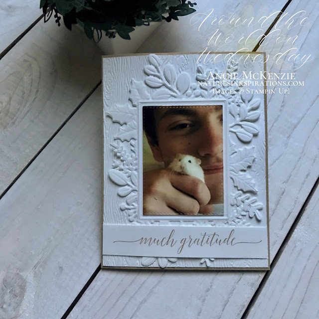 Photo card created with the Merriest Frames Hybrid Embossing Folder | Nature's INKspirations by Angie McKenzie