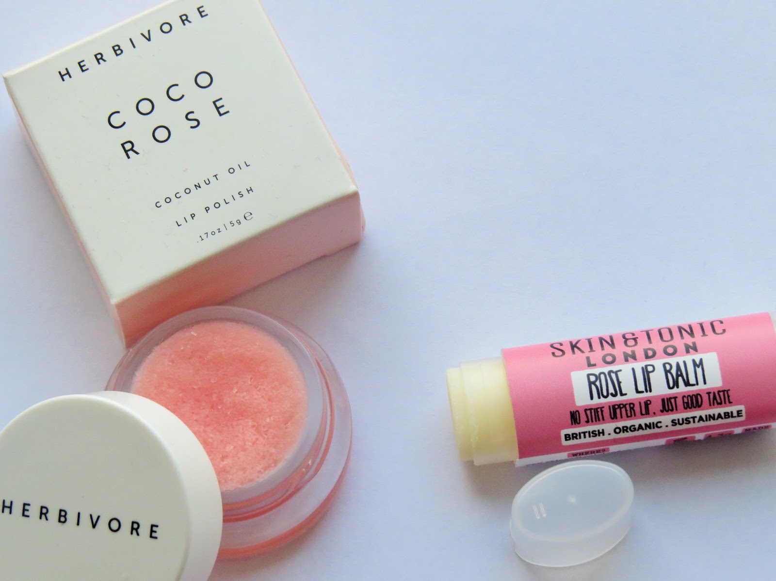 Beauty Balm Herbivore Coco Rose Lip Polish & Skin & Tonic Rose Lip Balm