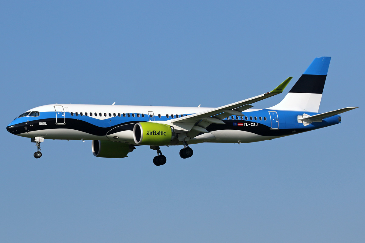 Planes And Trains Planes Yl Csj Airbus A220 300 Air Baltic