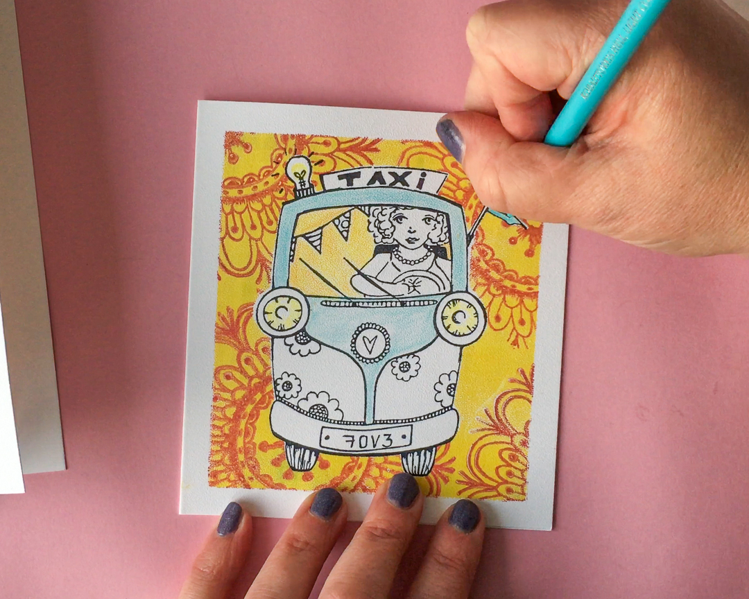 Printing with Gelli Arts® Printing with Clear + Rubber Stamps with