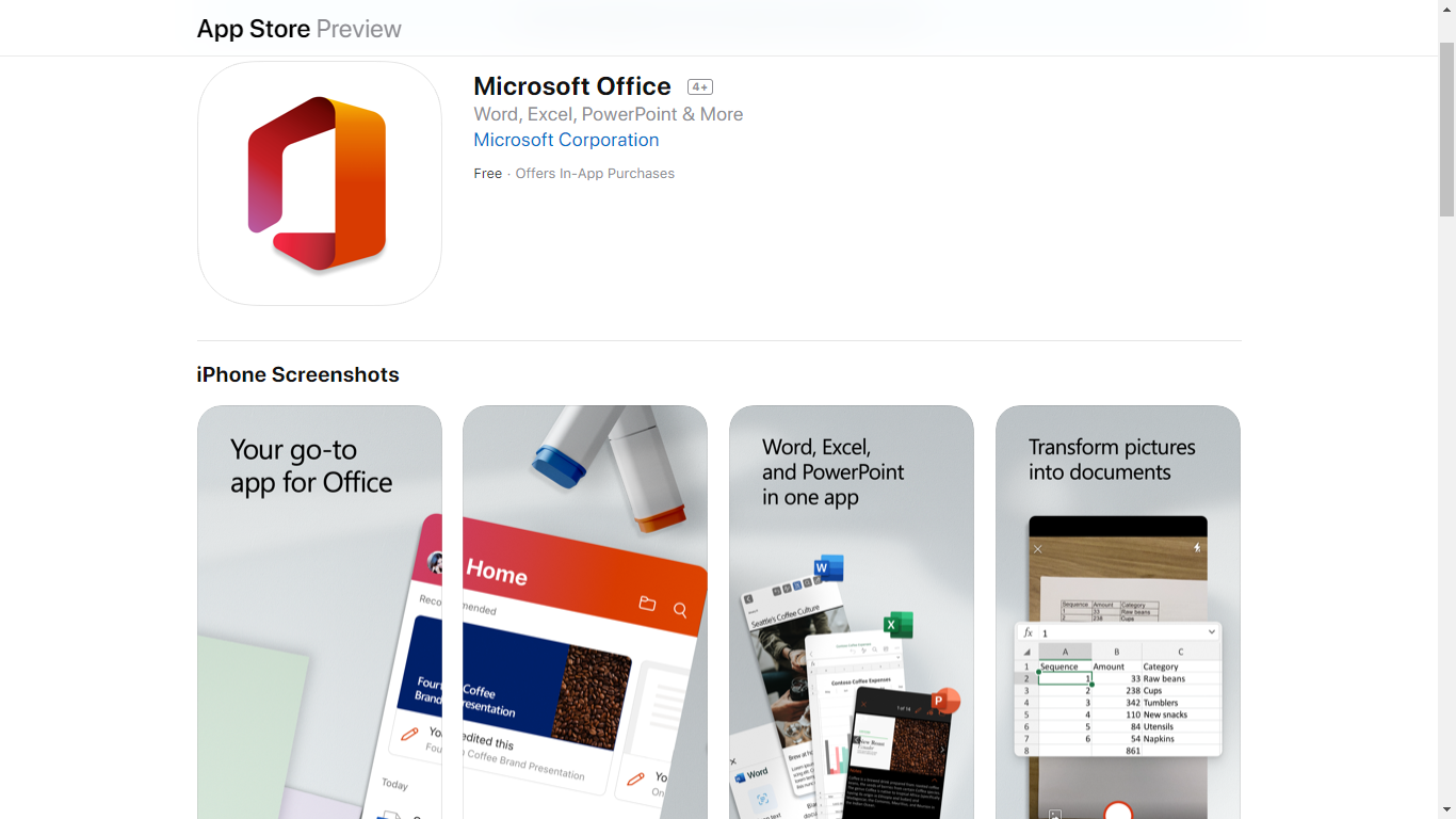 Download nuova App Office per iOS