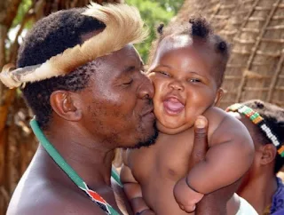 Kisses for the grandbaby in the Zulu Kingdom of Africa