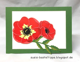 viele Ideen und Techniken mit Stampin' Up! Stanzenset Mohnblüten poppy moments dies, stampin up stanzformen mohnblüten, diy, technik. diy stempel, moosgummi, layered, anemone, bunter blumenstrauss, steinmauer, aquarell, hintergrund, transparentpapier, savanne, sab, gratisprodukt, diy prägeform, embossing folder, brusho, distress