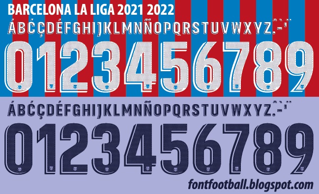 FONT FOOTBALL: Font Vector Barcelona La Liga 2021 2022 kit