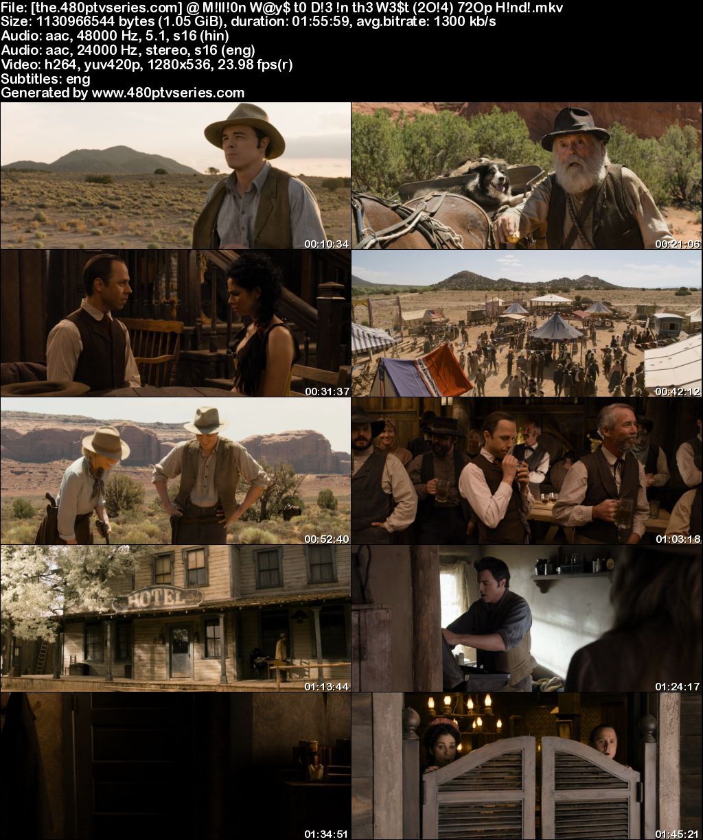Watch Online Free A Million Ways to Die in the West (2014) Full Hindi Dual Audio Movie Download 480p 720p Bluray