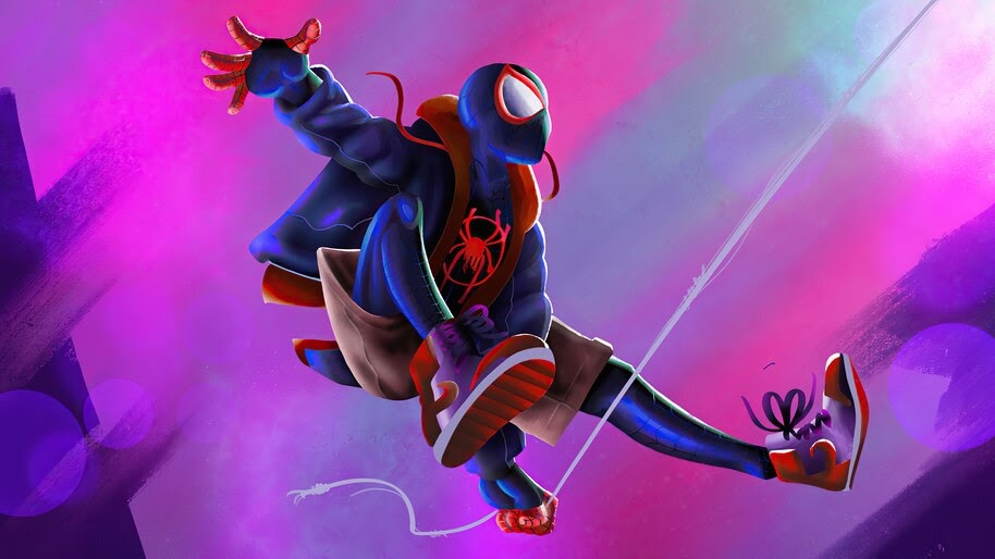 Miles Morales Spider Man Into The Spider Verse Web Swing 4k 6