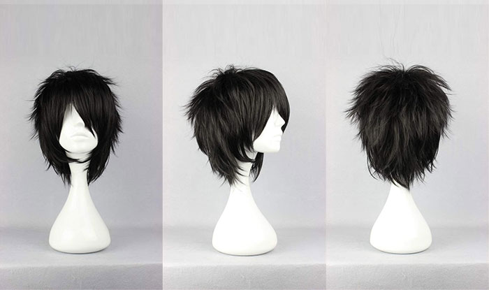 COSPLAZA Cosplay Wig Short Spiky Black Heat Resistant Synthetic Hair