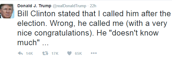 Donald Trump: I Didn't Call Bill Clinton, He Called Me