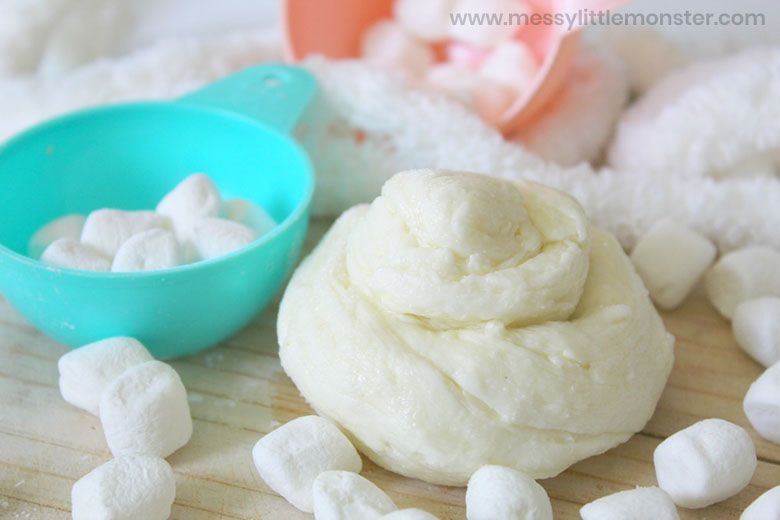 edible marshmallow slime recipe - sensory play recipes for kids