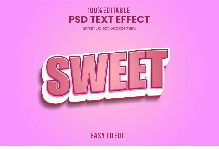 Sweet 3D Text PSD Mockup