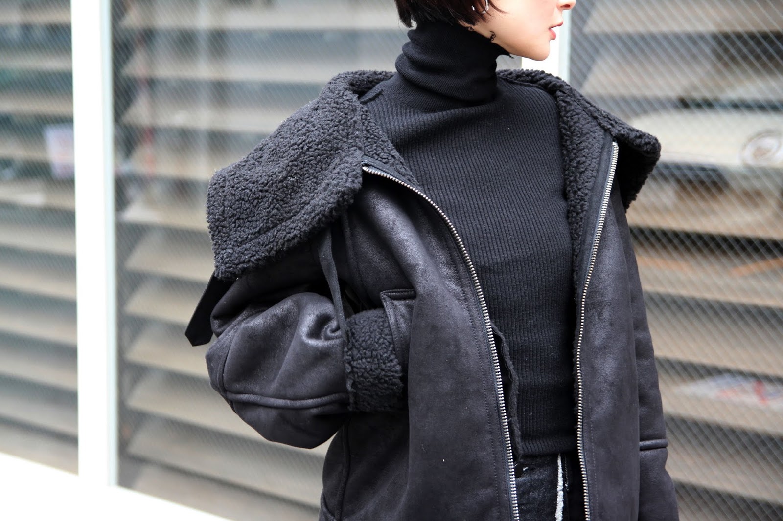 ジャケット/アウターPERVERZE /Wide Collar Mouton Coat 19aw