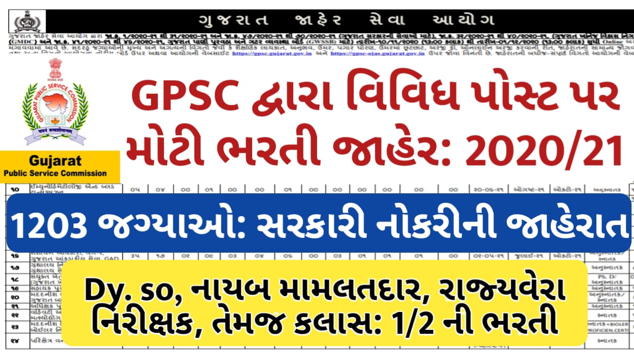 Gpsc Calendar 2025-21 Pdf Download 
