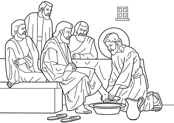 Jesus Washes The Disciples Feet Coloring Page ~ Coloring Pages