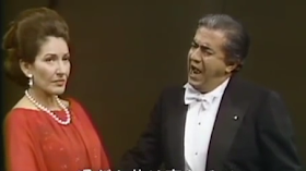 Maria Callas and Giuseppe Di Stefano on stage in Tokyo, at around the time they had a brief affair