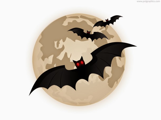 Flying Bats and Moon Icon