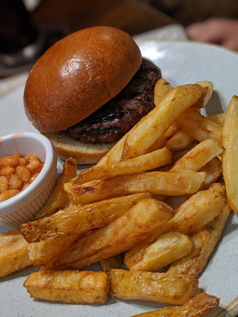 Kids Burger and Chips from The King's Head Inn Pub near Roseberry Topping