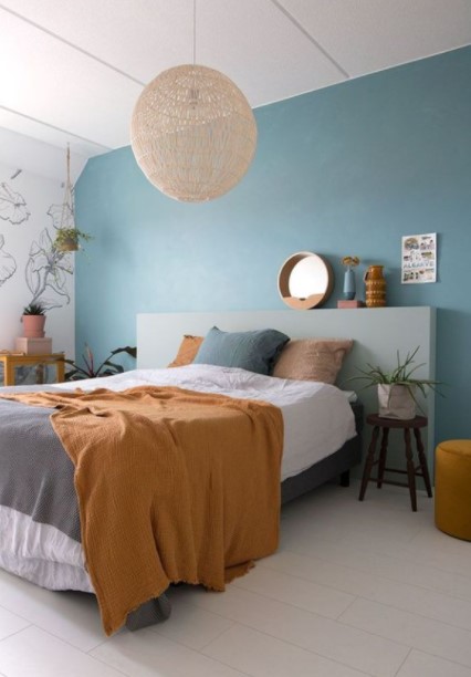 light blue aesthetic bedroom