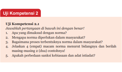Jawaban Uji Kompetensi 2 1 Halaman 61 Ppkn Kelas 7 Norma Dan Keadilan Belajar 84 Belajarlagi